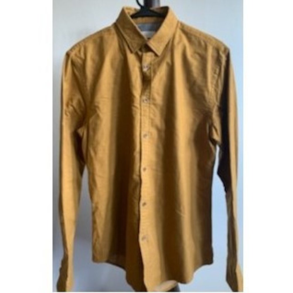ZARA MAN Slim Fit Shirt - Mustard Yellow; Men's M